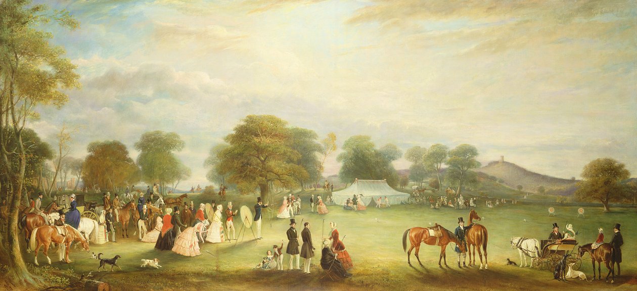 Reunião de arco e flecha em Bradgate Park, Leicestershire, 1850 de John E. Ferneley