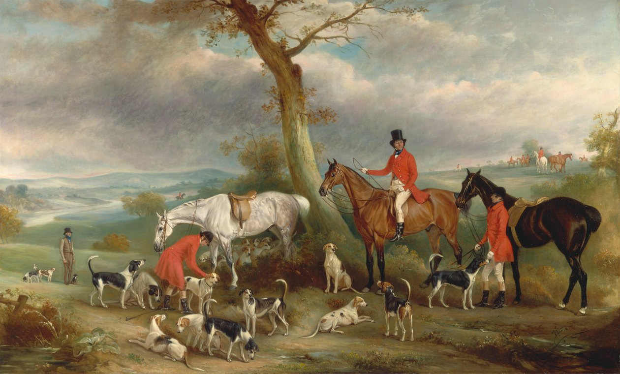 Thomas Wilkinson, MFH, com os Hurworth Foxhounds de John E. Ferneley
