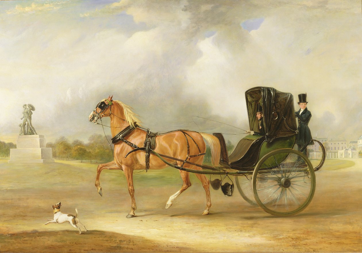 William Massey-Stanley dirigindo seu Cabriolet em Hyde Park, 1833 de John E. Ferneley