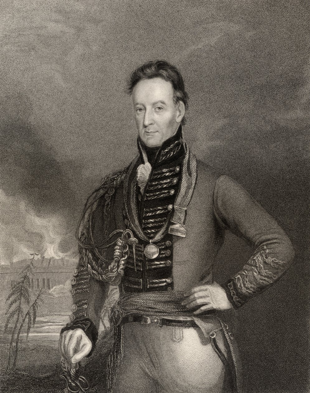 Sir Charles Shipley, governador de Granada, gravado por H. Cook, da National Portrait Gallery, volume IV, publicado em 1835 de John Eckstein