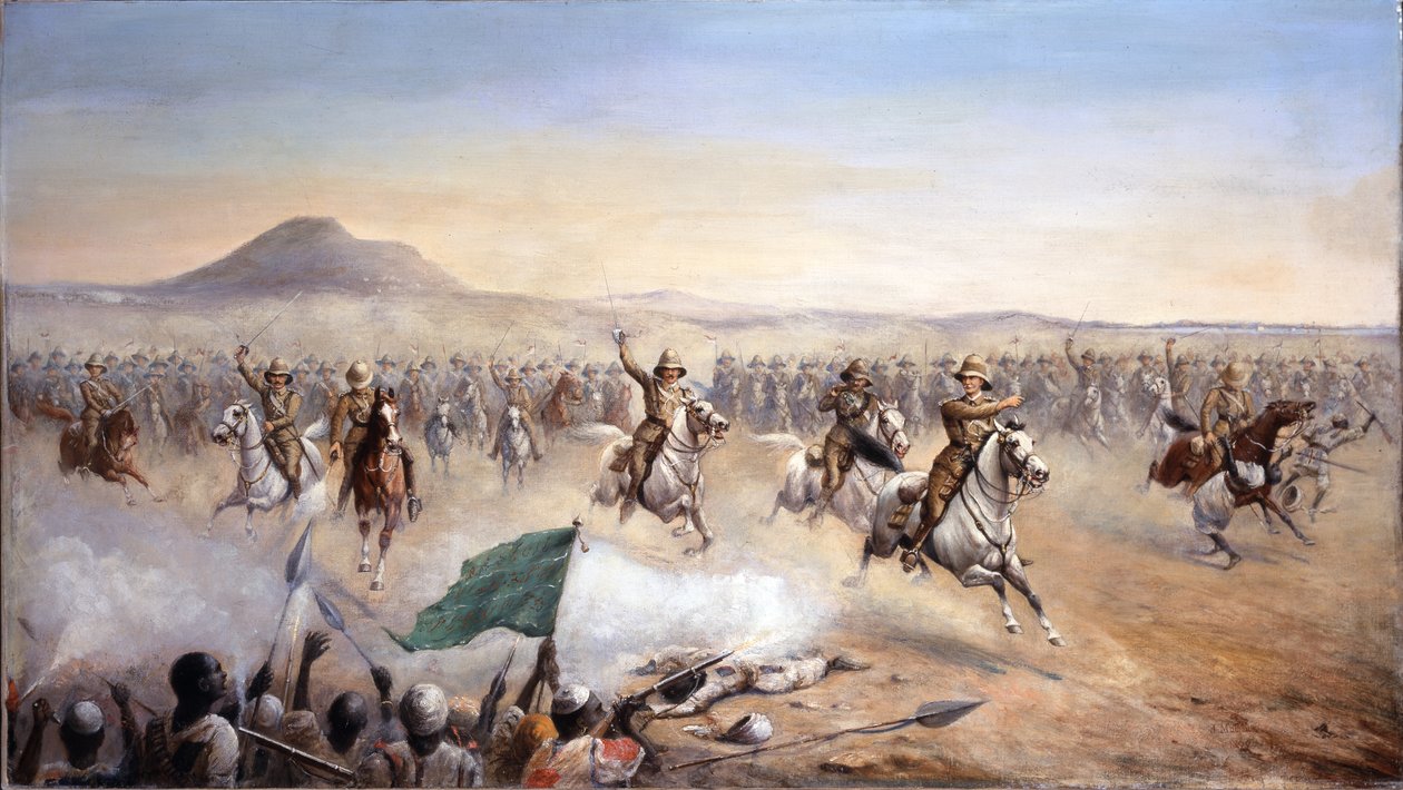 O Encargo dos 21 Lanceiros em Omdurman, 2 de Setembro de 1898 (óleo sobre tela) de John Edward Chapman Mathews