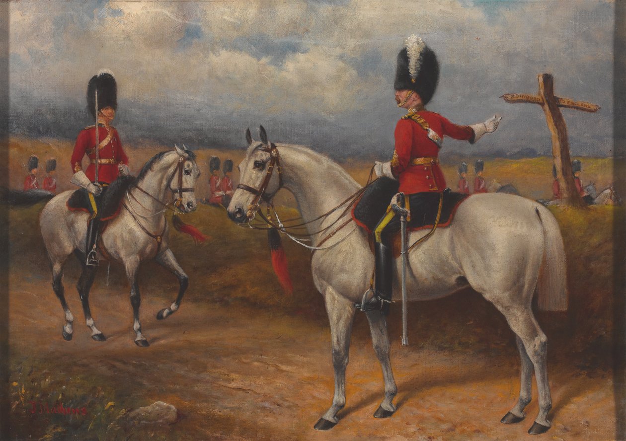 Dois oficiais montados do 2º Dragões (Royal Scots Greys) de John Edward Chapman Mathews