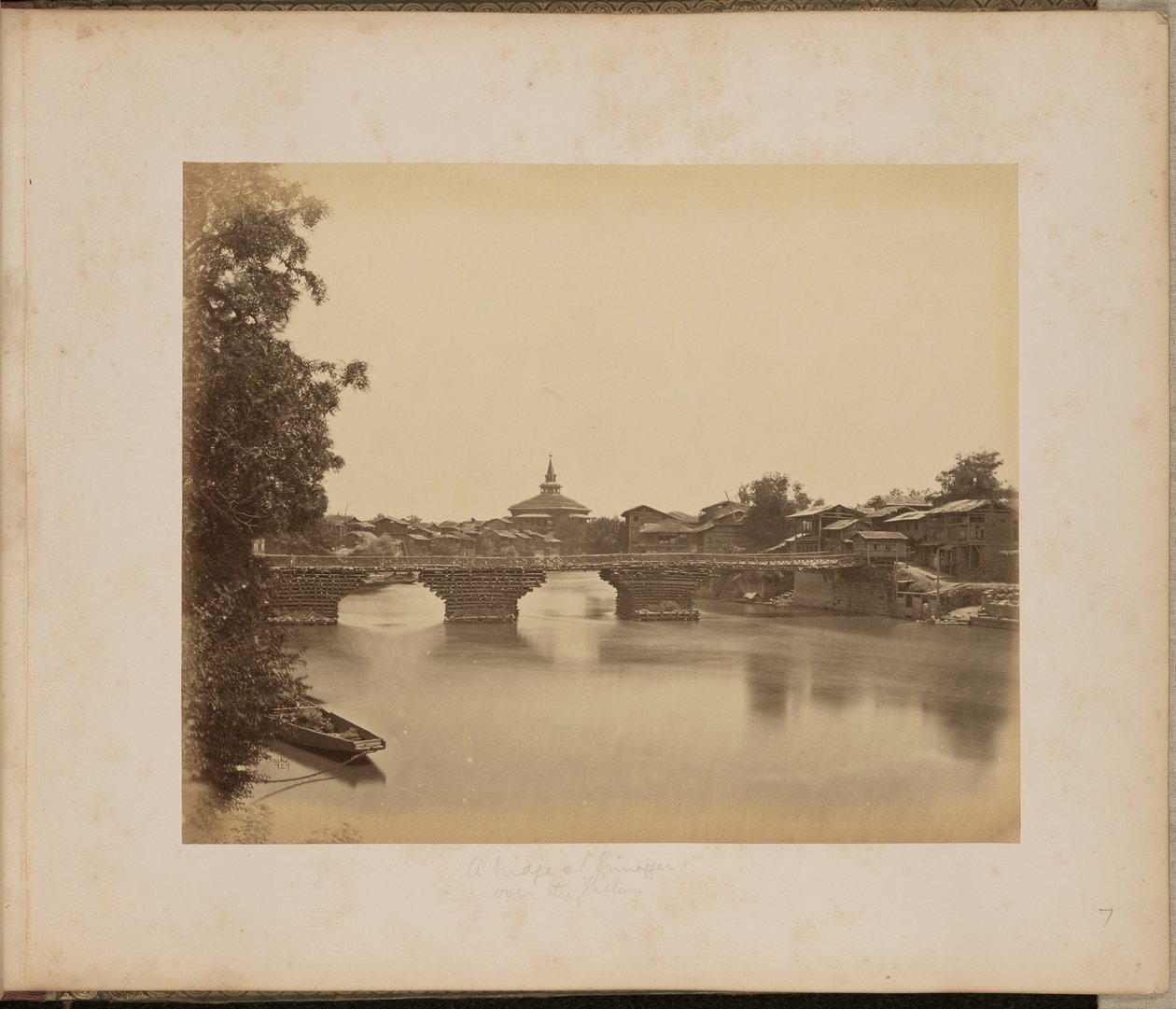 Uma ponte em Srinaggar sobre o Jhelum de John Edward Saché