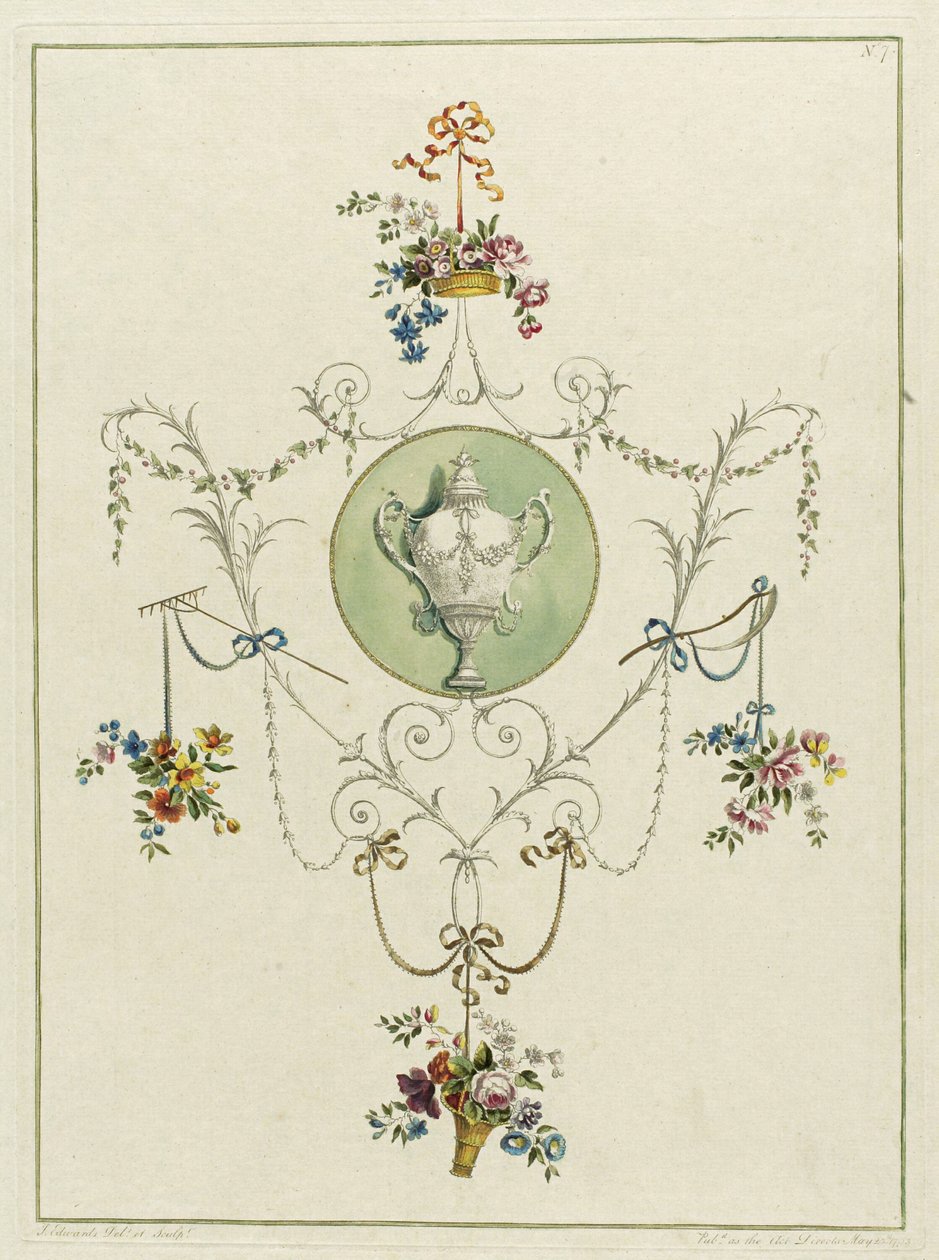 Estampa floral decorativa, de uma coleção de flores desenhadas segundo a natureza de John Edwards