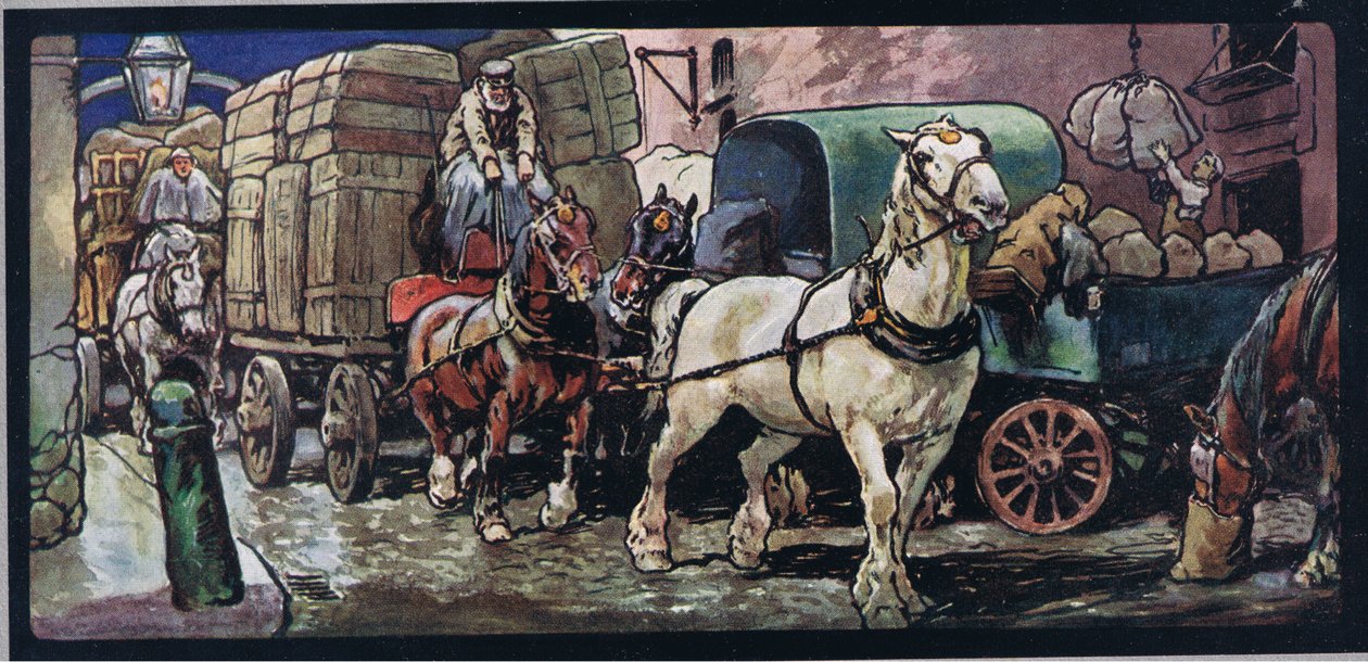 Cavalos de carroça, ilustração de 