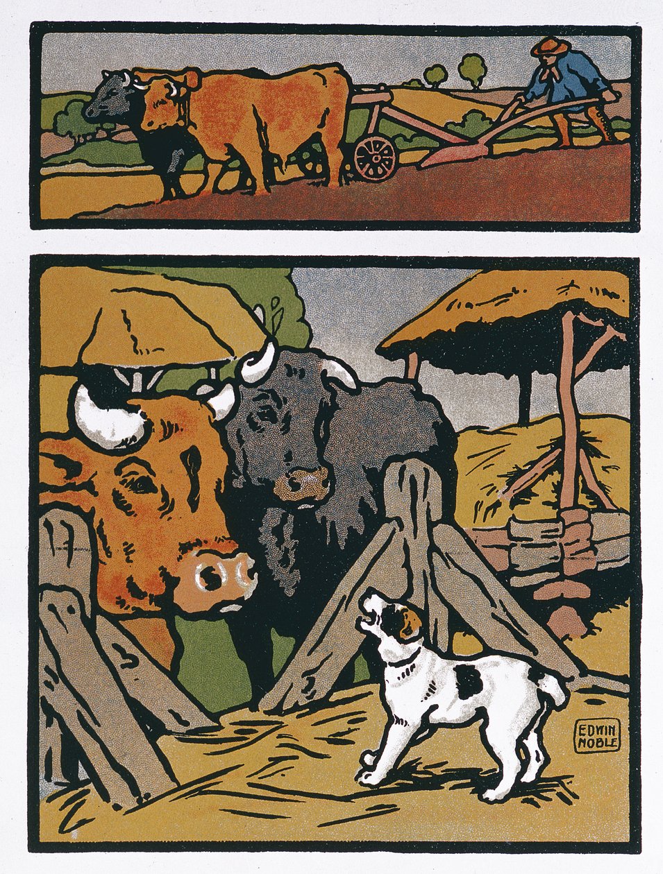 Ilustração para The Dog and the Cow, de 