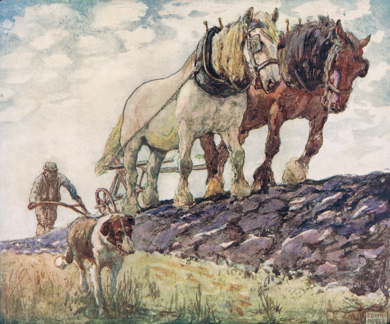 Arando o campo, ilustração de 