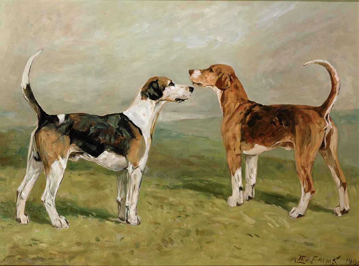 Dois cães em uma paisagem de John Emms