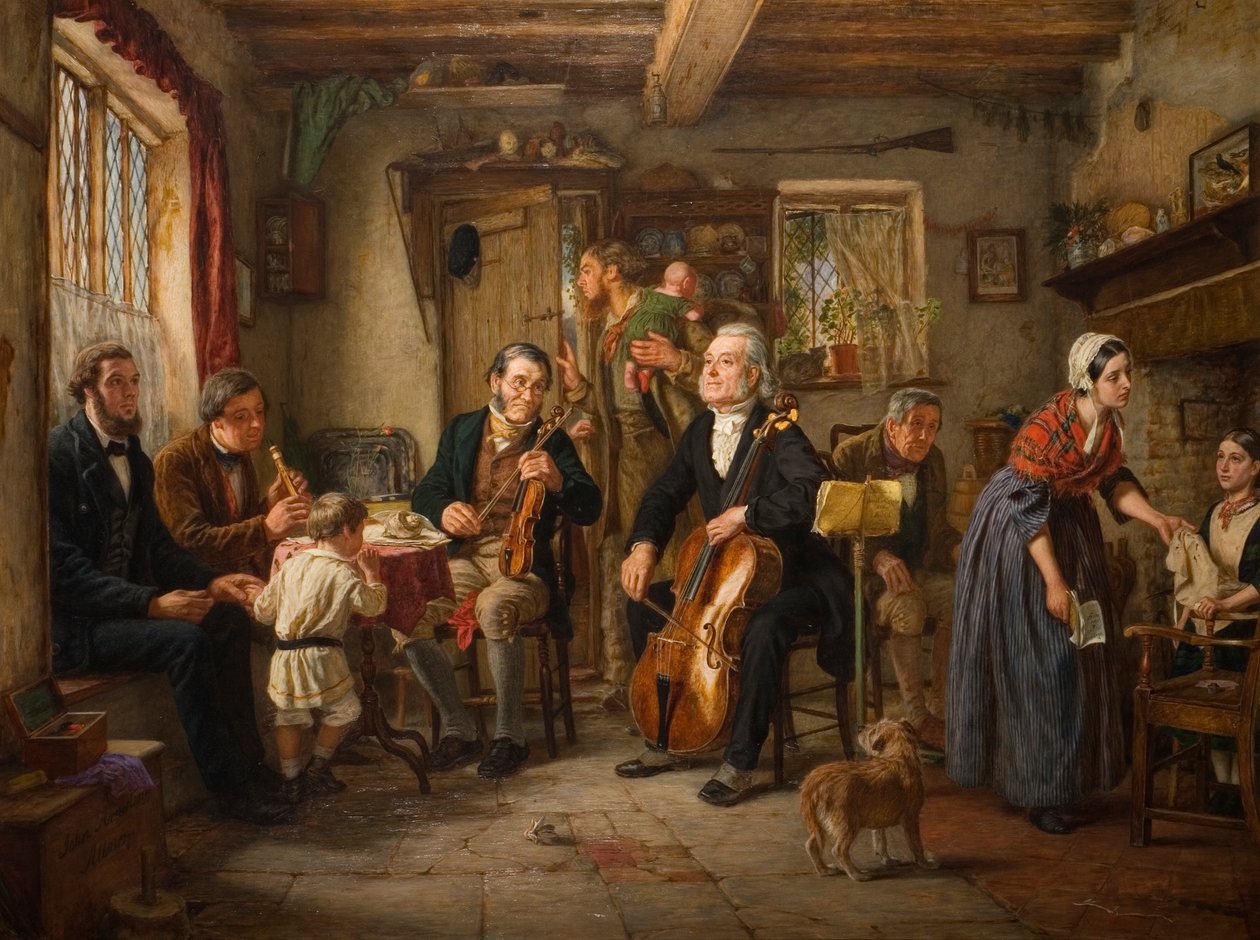 Um Ensaio Filarmônico em uma Fazenda de 1860 de John Evan Hodgson