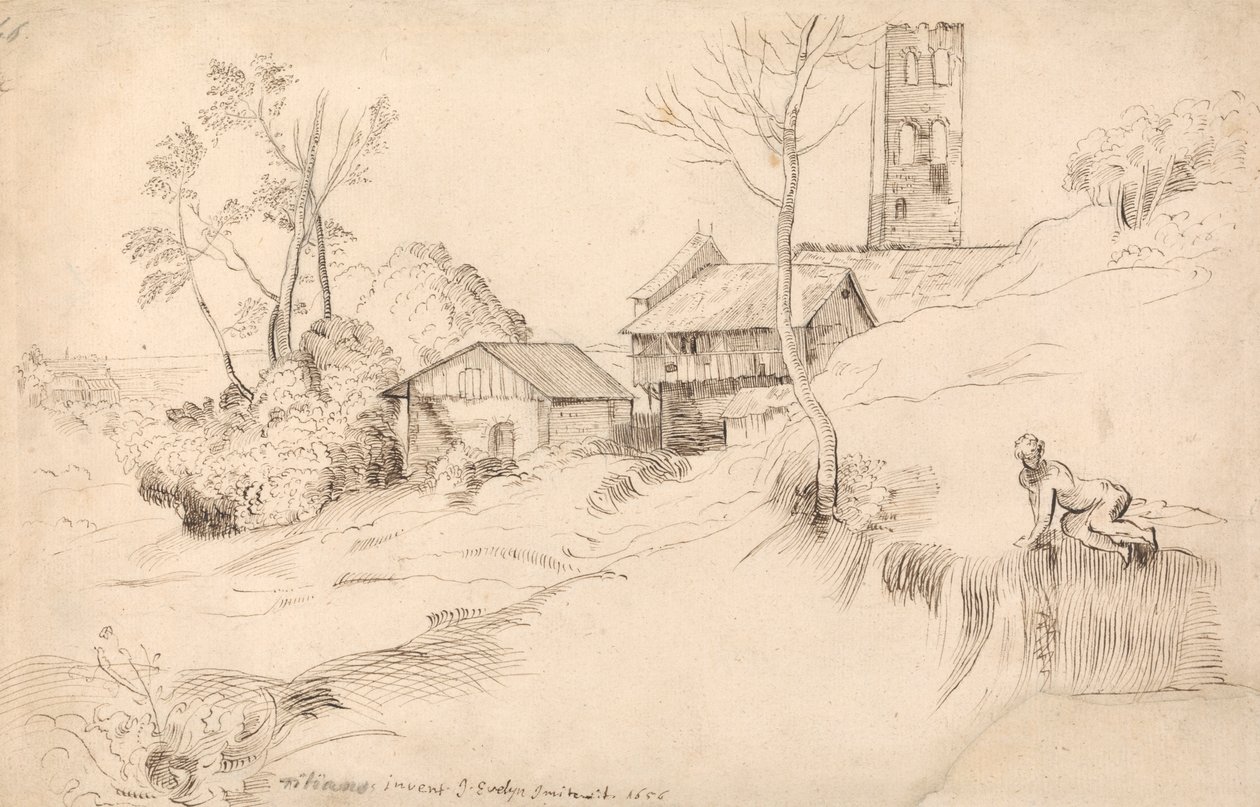 Paisagem Italiana (depois de Ticiano) de John Evelyn
