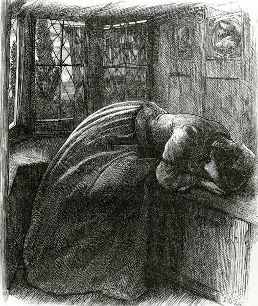 Mariana dos Poemas de Tennyson de John Everett (after) Millais