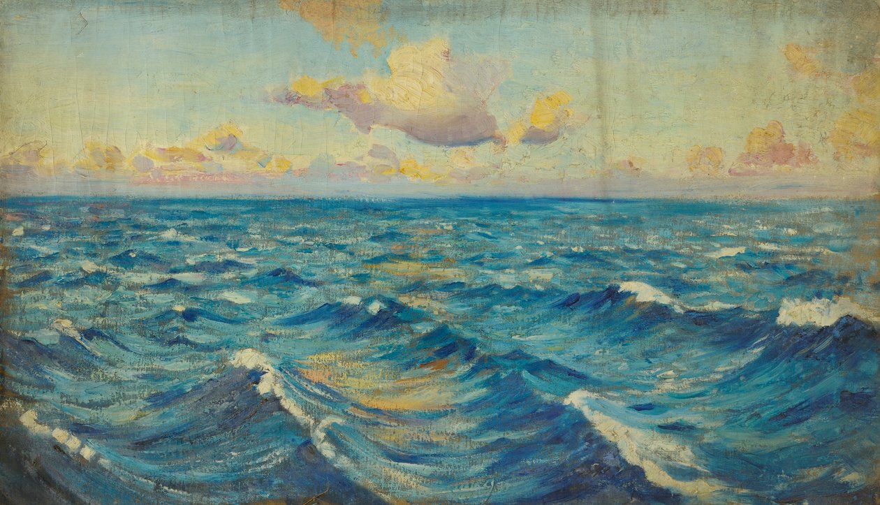 Paisagem marítima, finais do século XIX - meados do século XX (óleo sobre tela) de John Everett