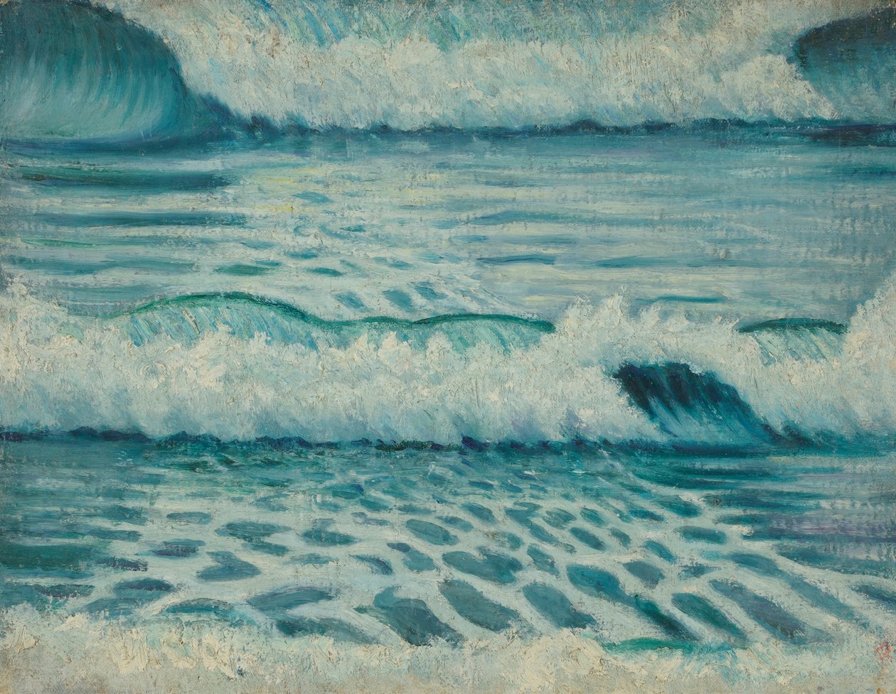 Paisagem marítima, finais do século XIX - meados do século XX (óleo sobre tela) de John Everett