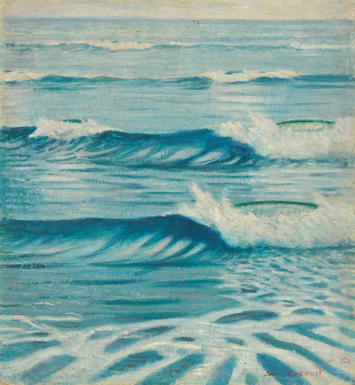 Paisagem marítima, finais do século XIX - meados do século XX (óleo sobre tela) de John Everett
