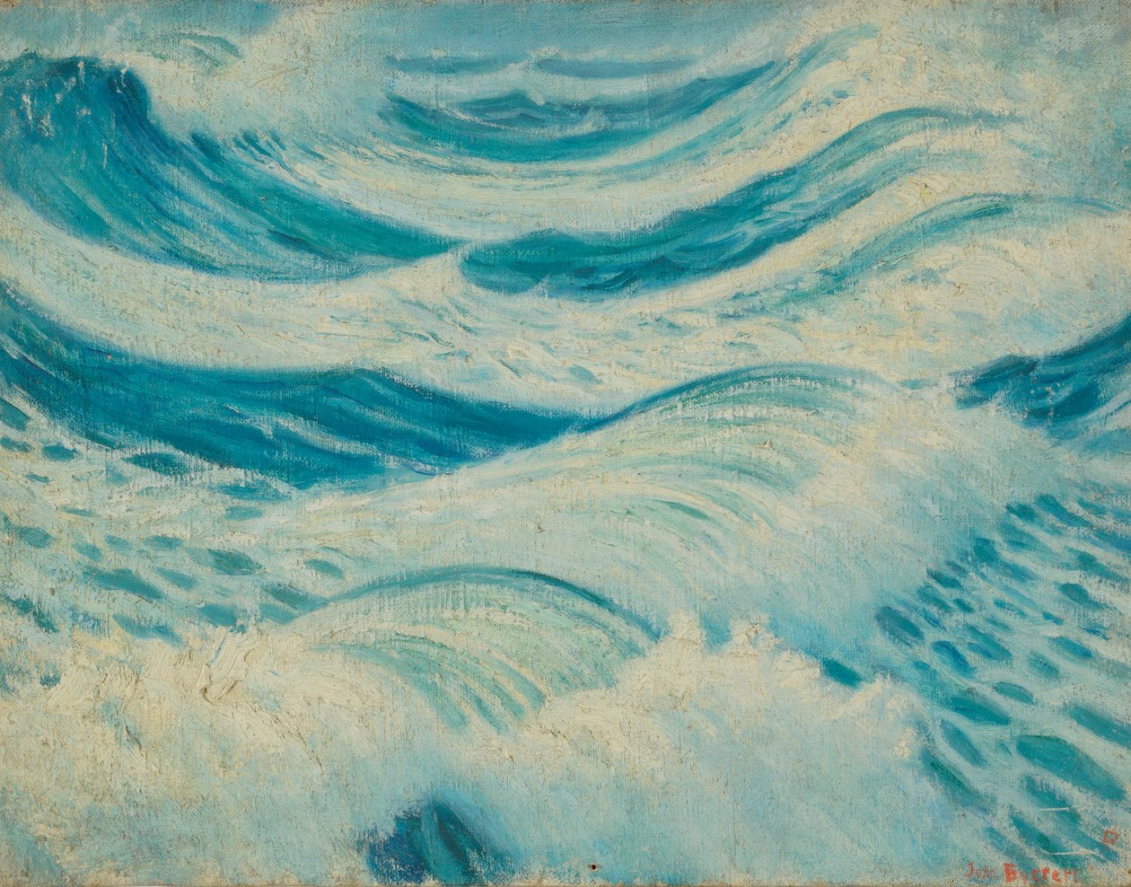 Paisagem marítima, finais do século XIX - meados do século XX (óleo sobre tela) de John Everett