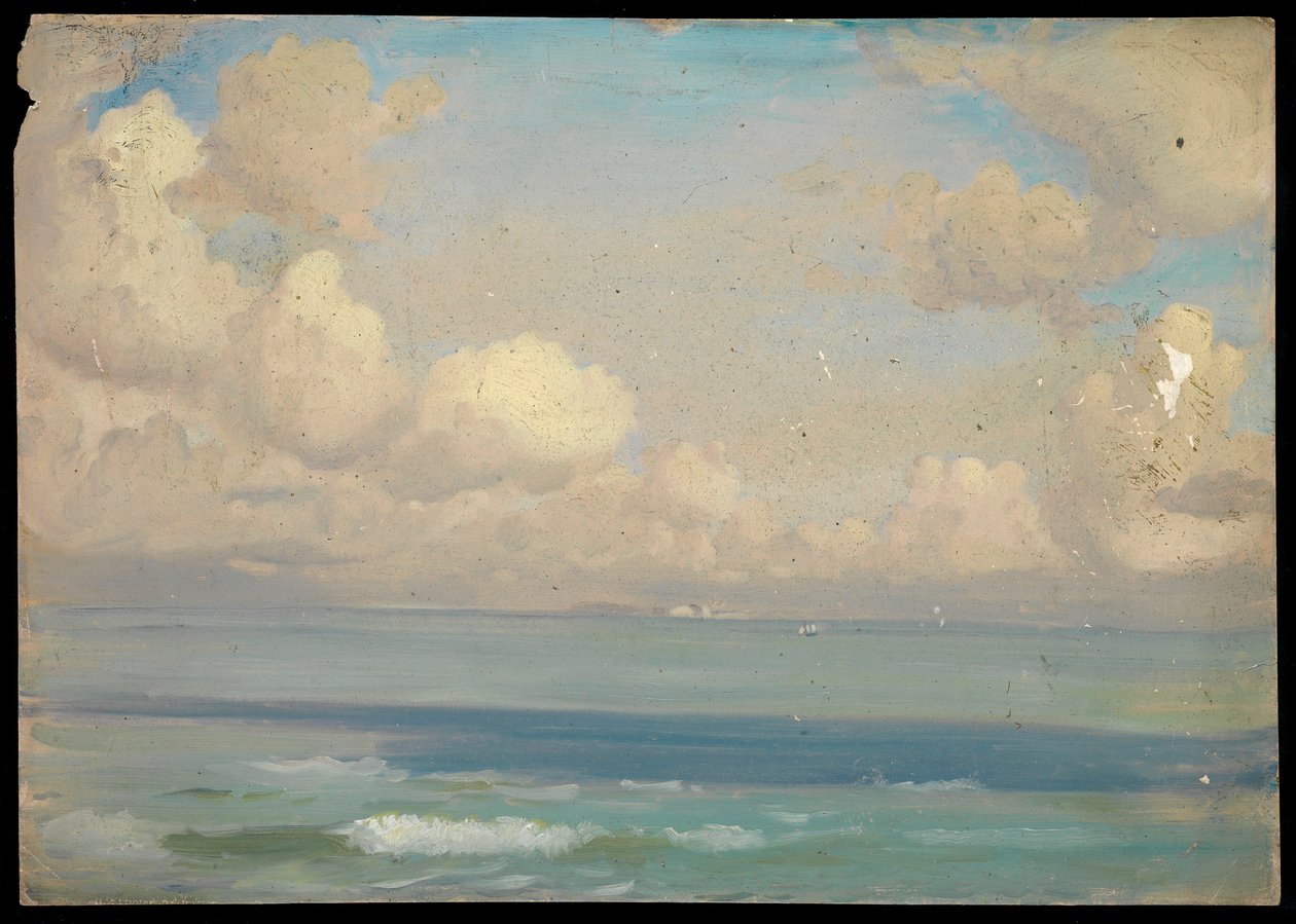 Paisagem marítima, finais do século XIX - meados do século XX (óleo sobre papel) de John Everett