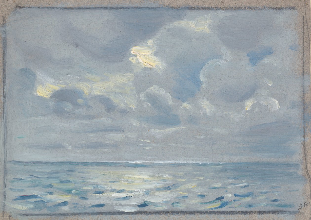 Paisagem marítima, Final do século XIX a meados do século XX (pintura) de John Everett