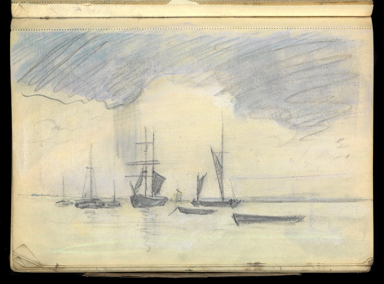 Paisagem marítima, Caderno de esboços de John Everett