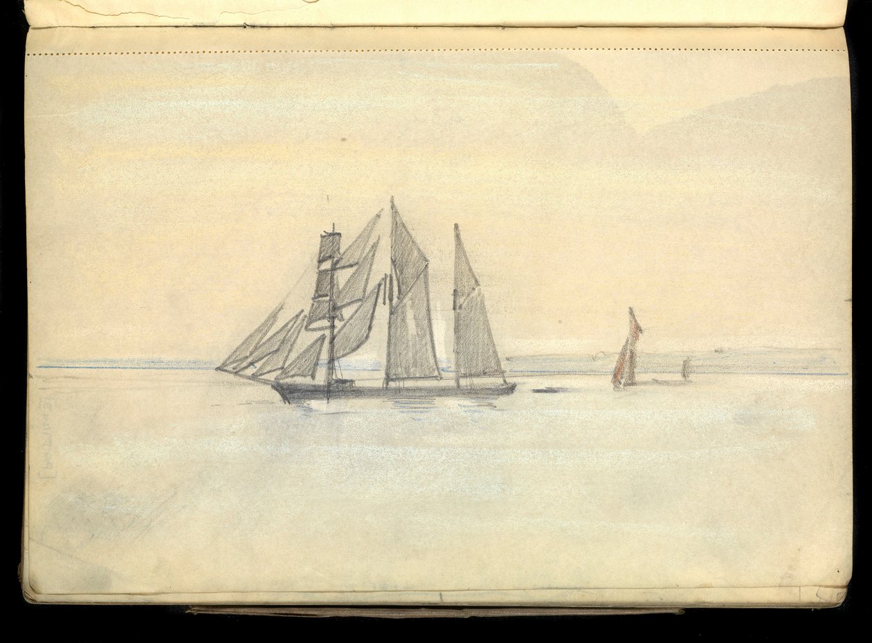 Paisagem marítima, Caderno de esboços de John Everett