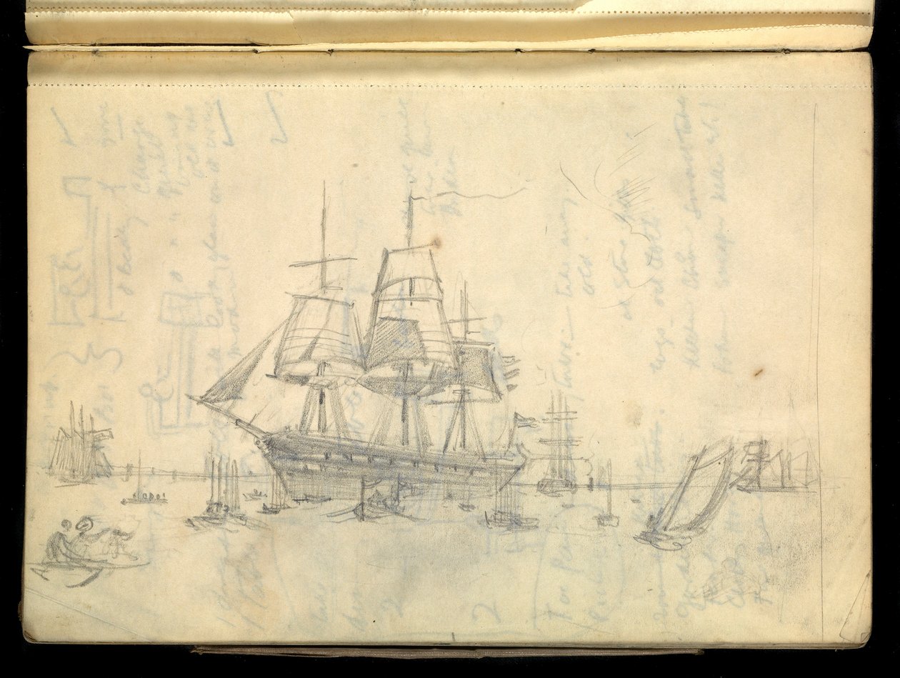 Paisagem marítima, Caderno de esboços de John Everett