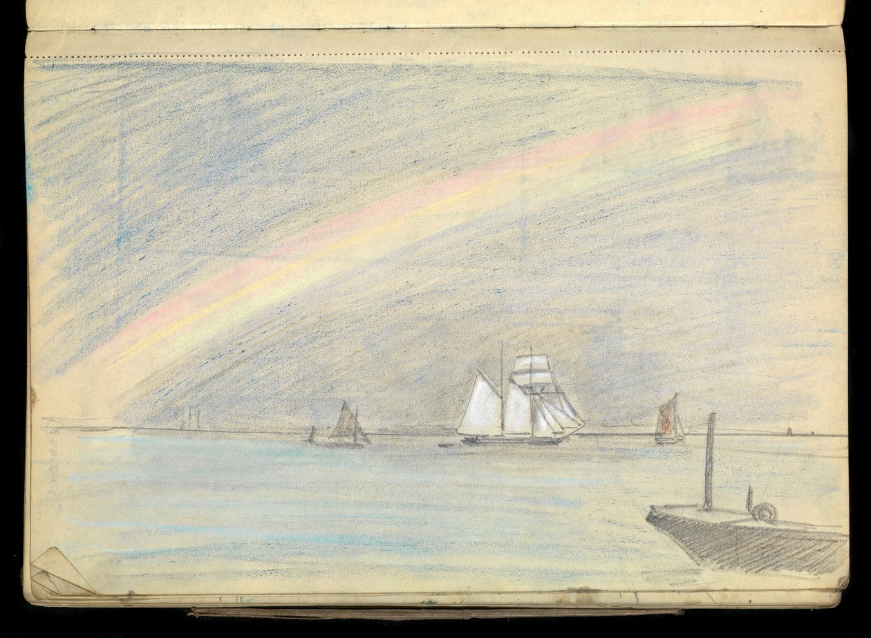 Paisagem marítima, Caderno de esboços de John Everett
