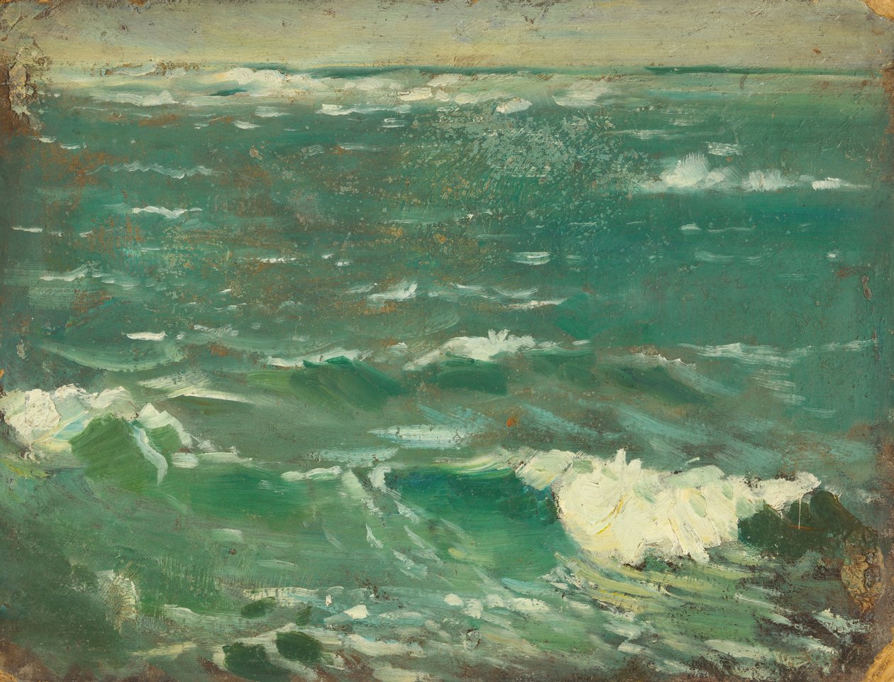 Paisagem marítima, c.1909 (óleo sobre cartão de pasta de papel) de John Everett