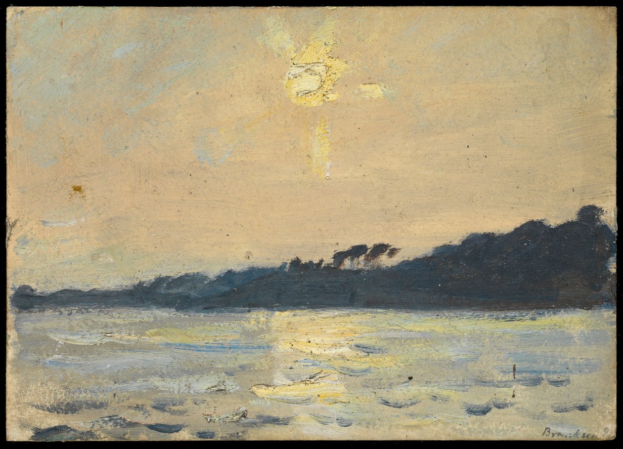 Paisagem marítima, início a meados do século XX (óleo sobre papel) de John Everett