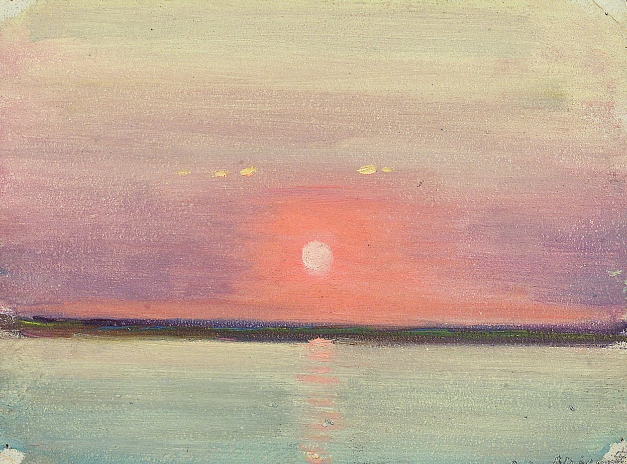 Paisagem marítima, início a meados do século XX (óleo sobre papel) de John Everett