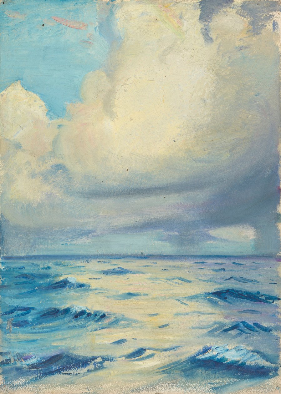 Paisagem marítima, finais do século XIX - meados do século XX (óleo sobre papel) de John Everett