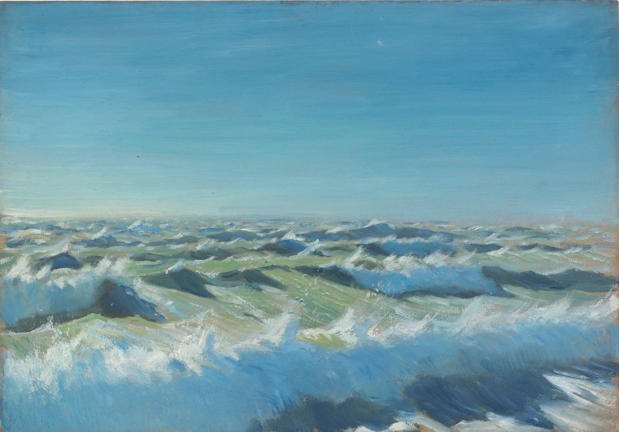 Paisagem marítima, finais do século XIX - meados do século XX (óleo sobre papel) de John Everett