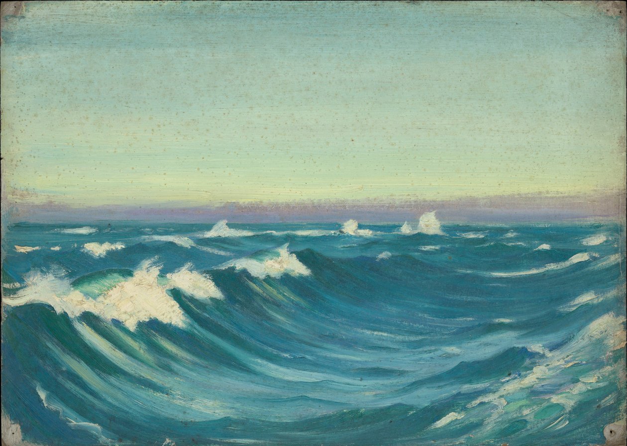 Paisagem marítima, finais do século XIX - meados do século XX (óleo sobre papel) de John Everett