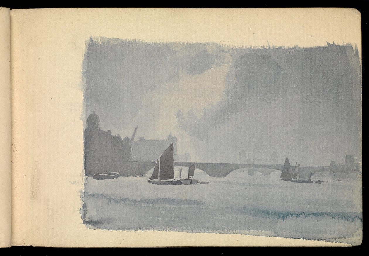 Paisagem marítima, caderno de esboços de John Everett