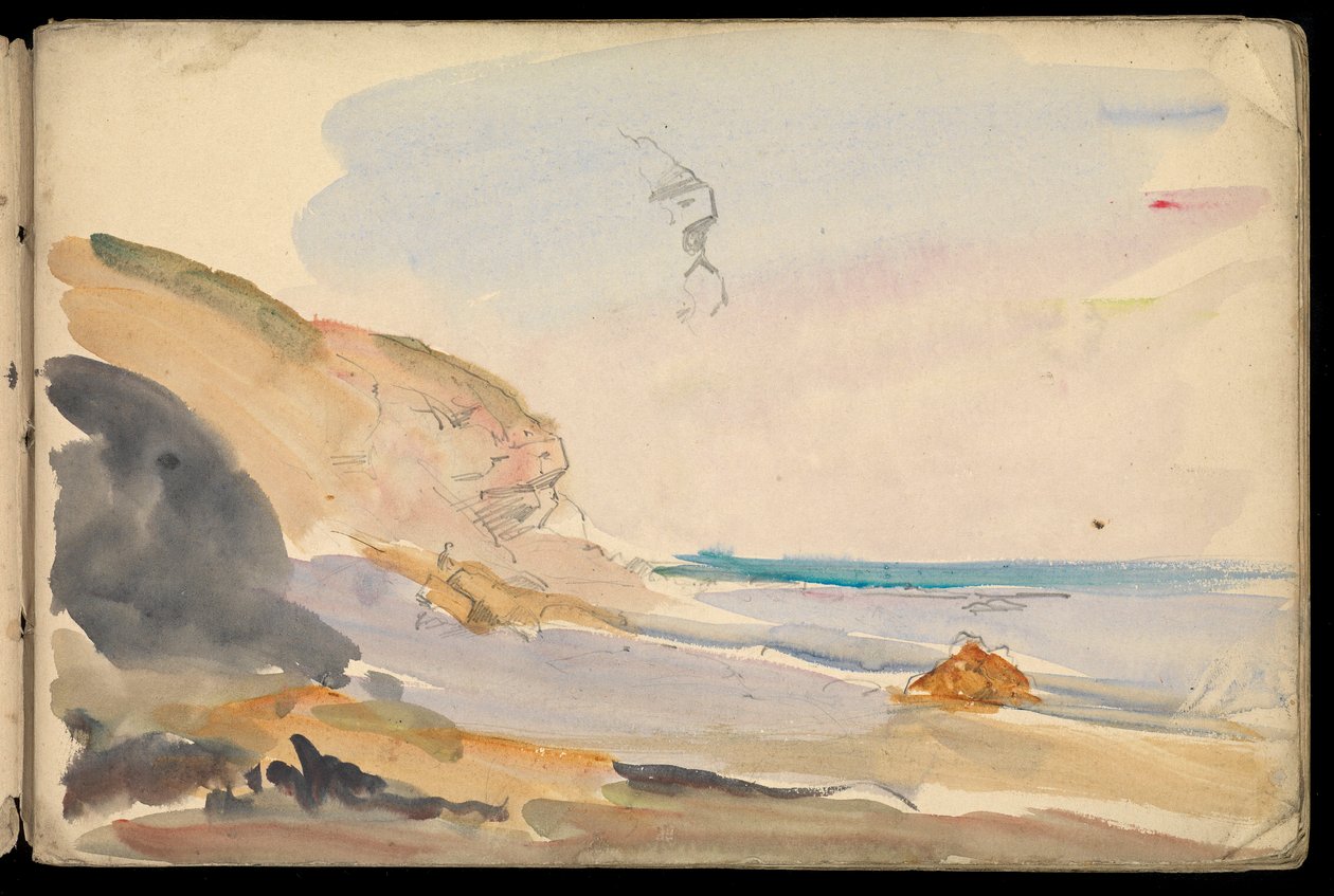 Paisagem marítima, caderno de esboços de John Everett