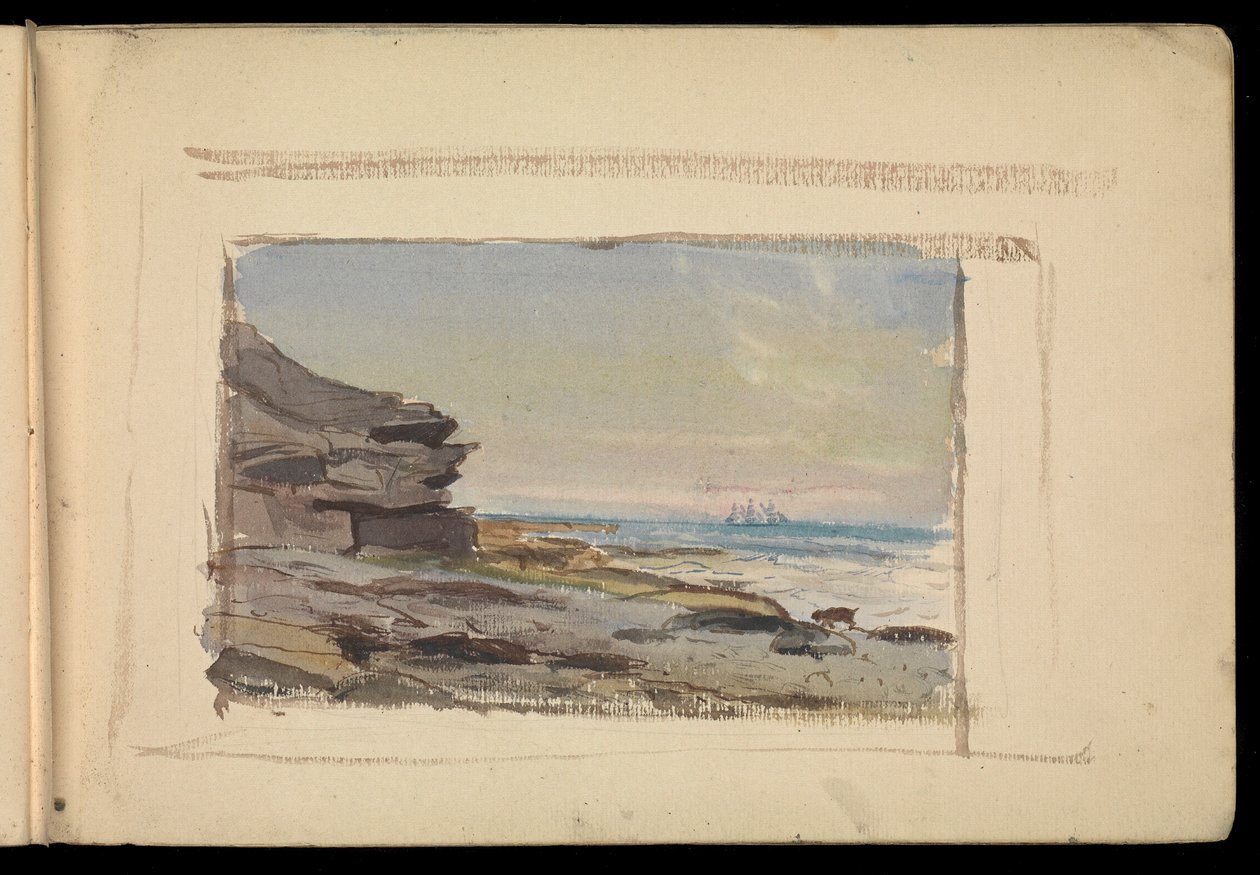 Paisagem marítima, caderno de esboços de John Everett