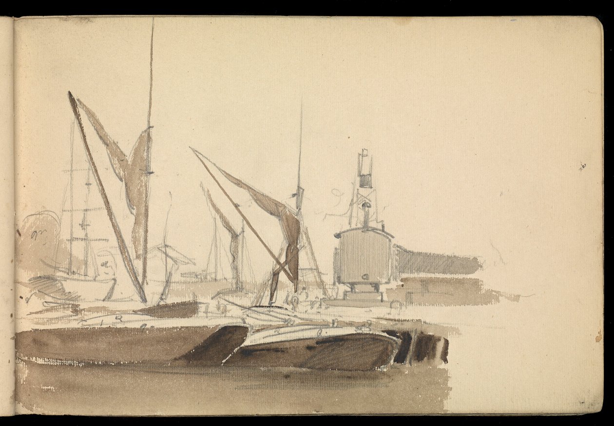 Paisagem marítima, caderno de esboços de John Everett
