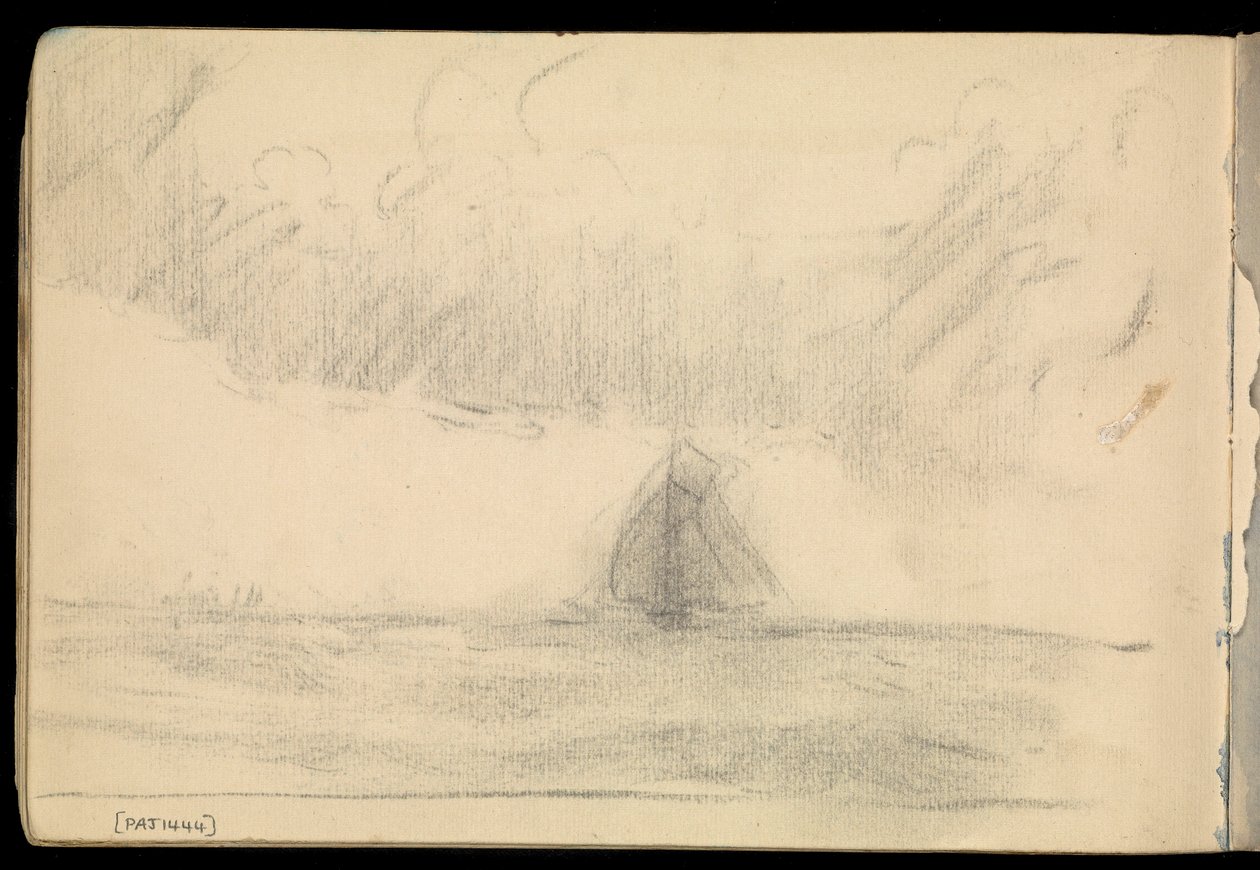 Paisagem marítima, caderno de esboços de John Everett