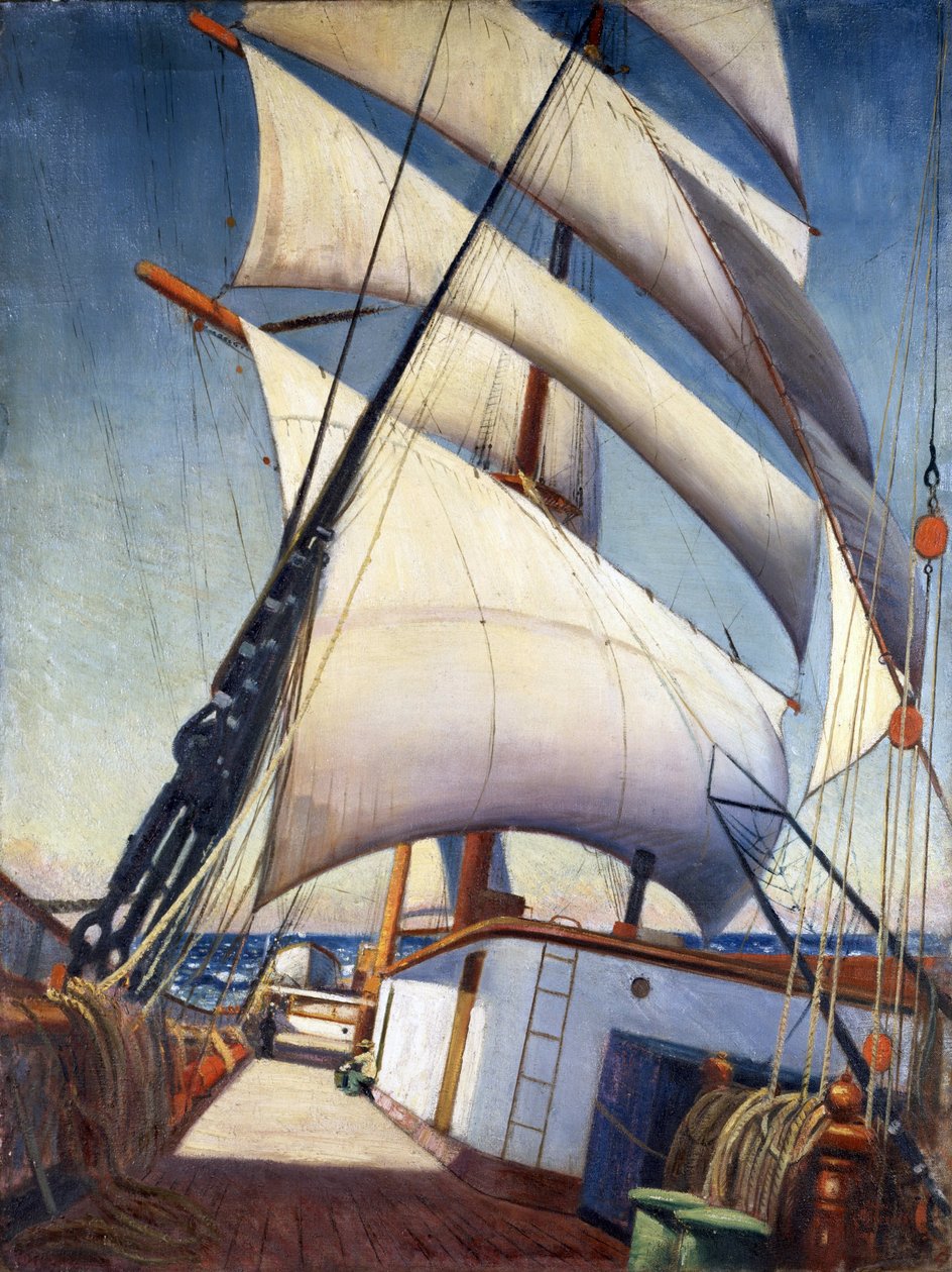 A ponte "Birckdale", durante uma viagem de Bristol a Sabine Pass, Texas (Estados Unidos, Estados Unidos), entre abril e junho de 1920. Óleo sobre papel de John Everett