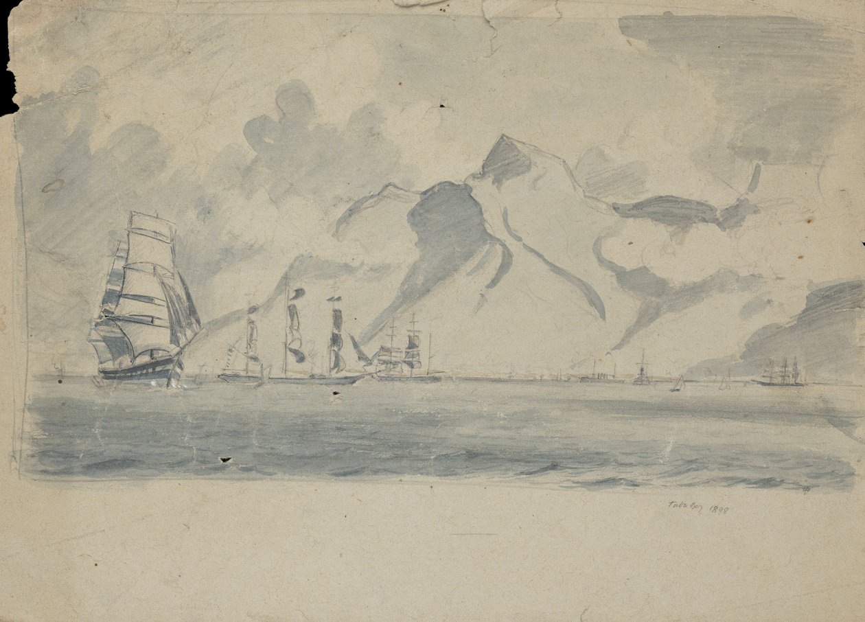 Vista da Baía da Mesa com navios de John Everett