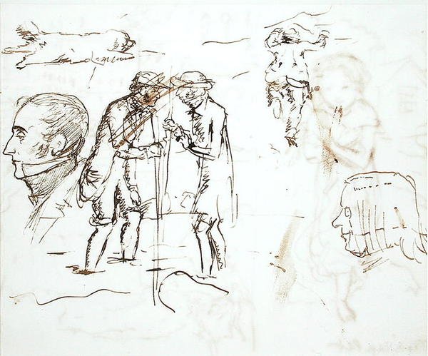 Uma Folha de Estudos com John Ruskin (1819-1900) e William Millais de John Everett Millais