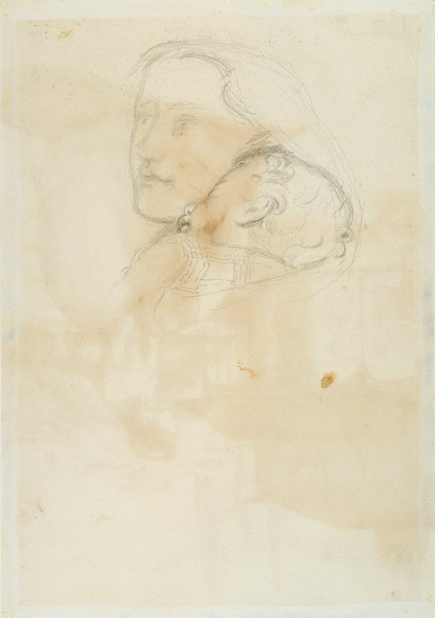 Aceito, 1853 (caneta e tinta marrom em papel de capa) de John Everett Millais