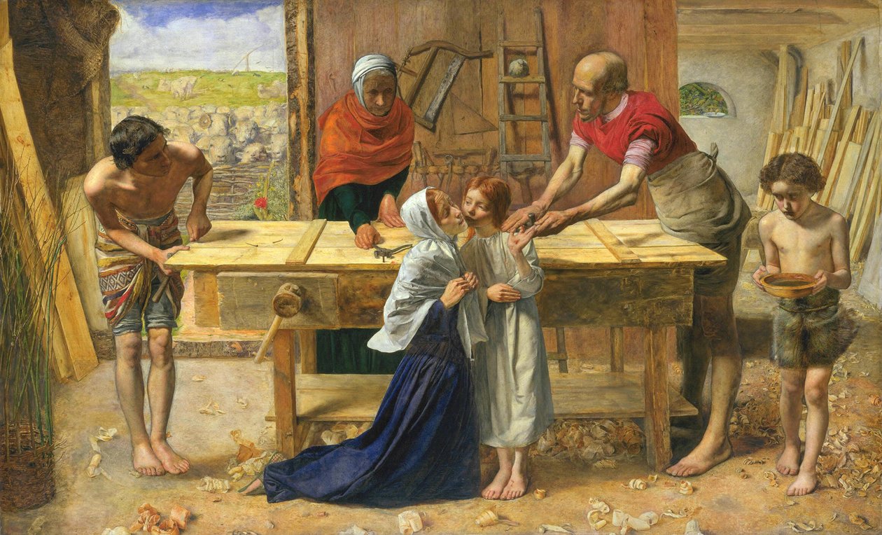 Cristo na casa de seus pais ou A oficina do carpinteiro de John Everett Millais