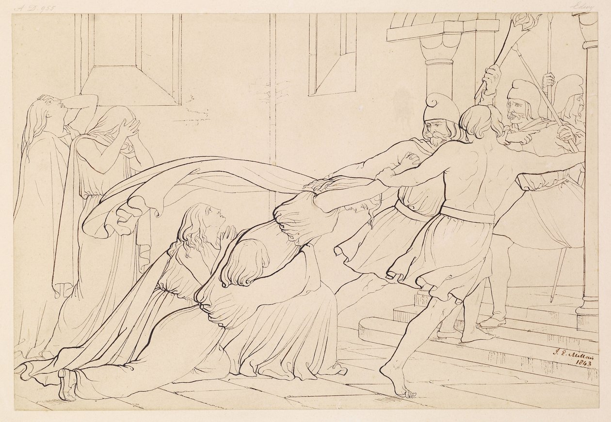 Elgiva apreendido pela ordem do arcebispo Odo, 1843 de John Everett Millais