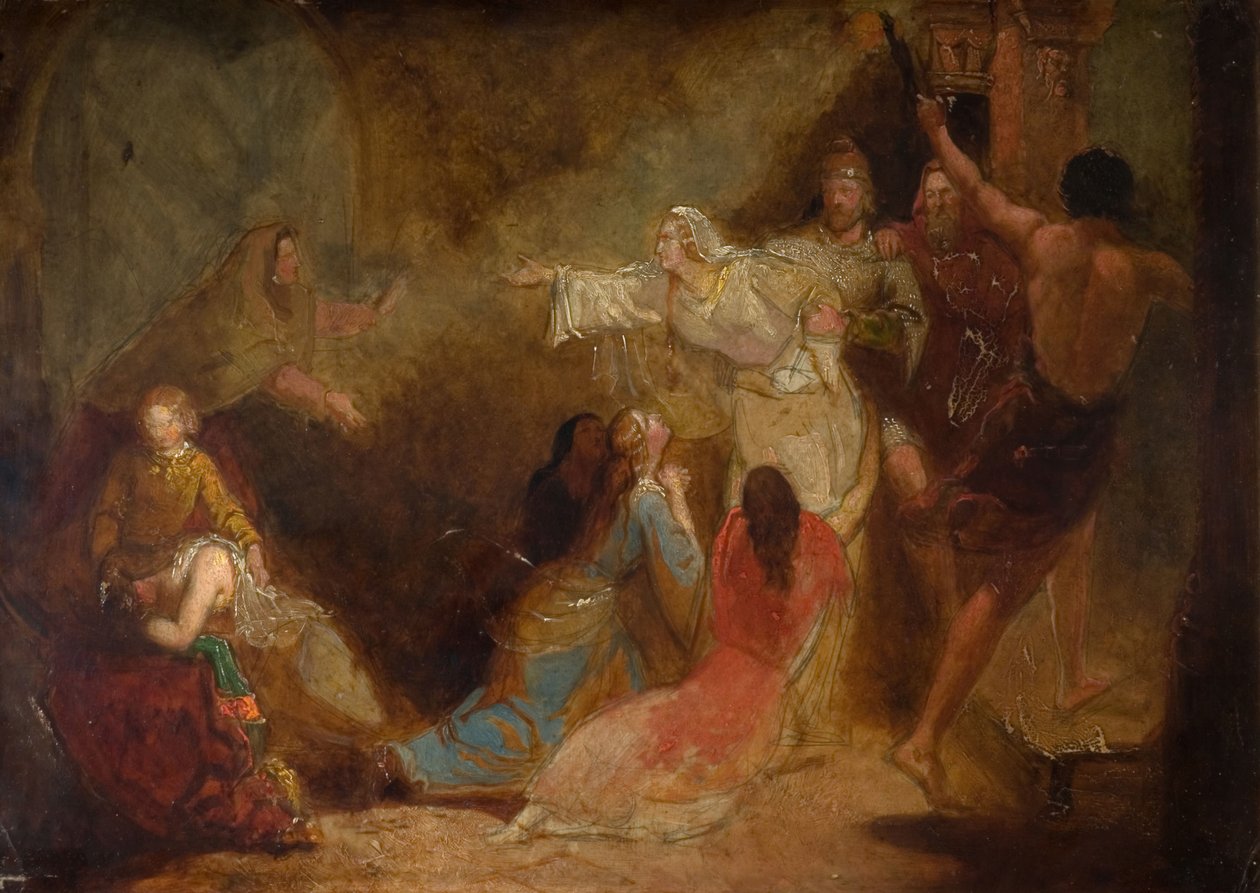 Elgiva apreendido por ordem do arcebispo Odo, 1847. de John Everett Millais