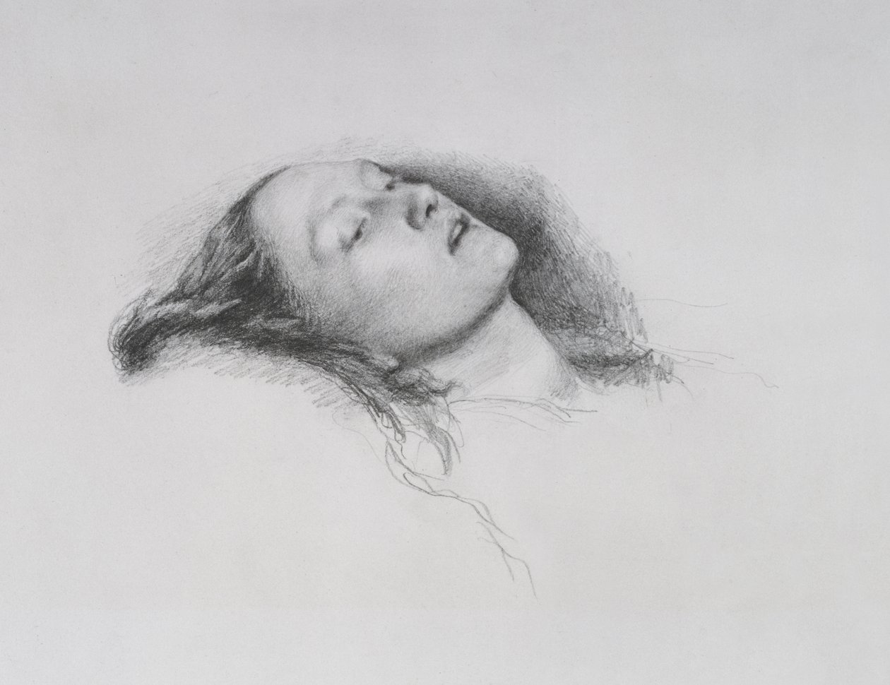 Elizabeth Siddal: Estudo para "Ophelia", 1852 de John Everett Millais