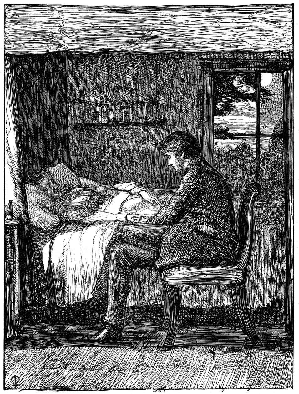 Ilustração para o poema Últimas Palavras de Owen Meredith, 1860. de John Everett Millais