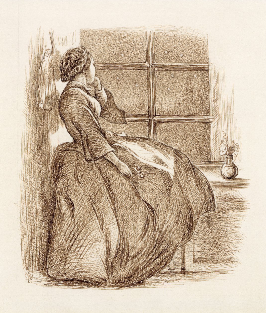 Amor perdido, c.1859 (caneta e tinta) de John Everett Millais