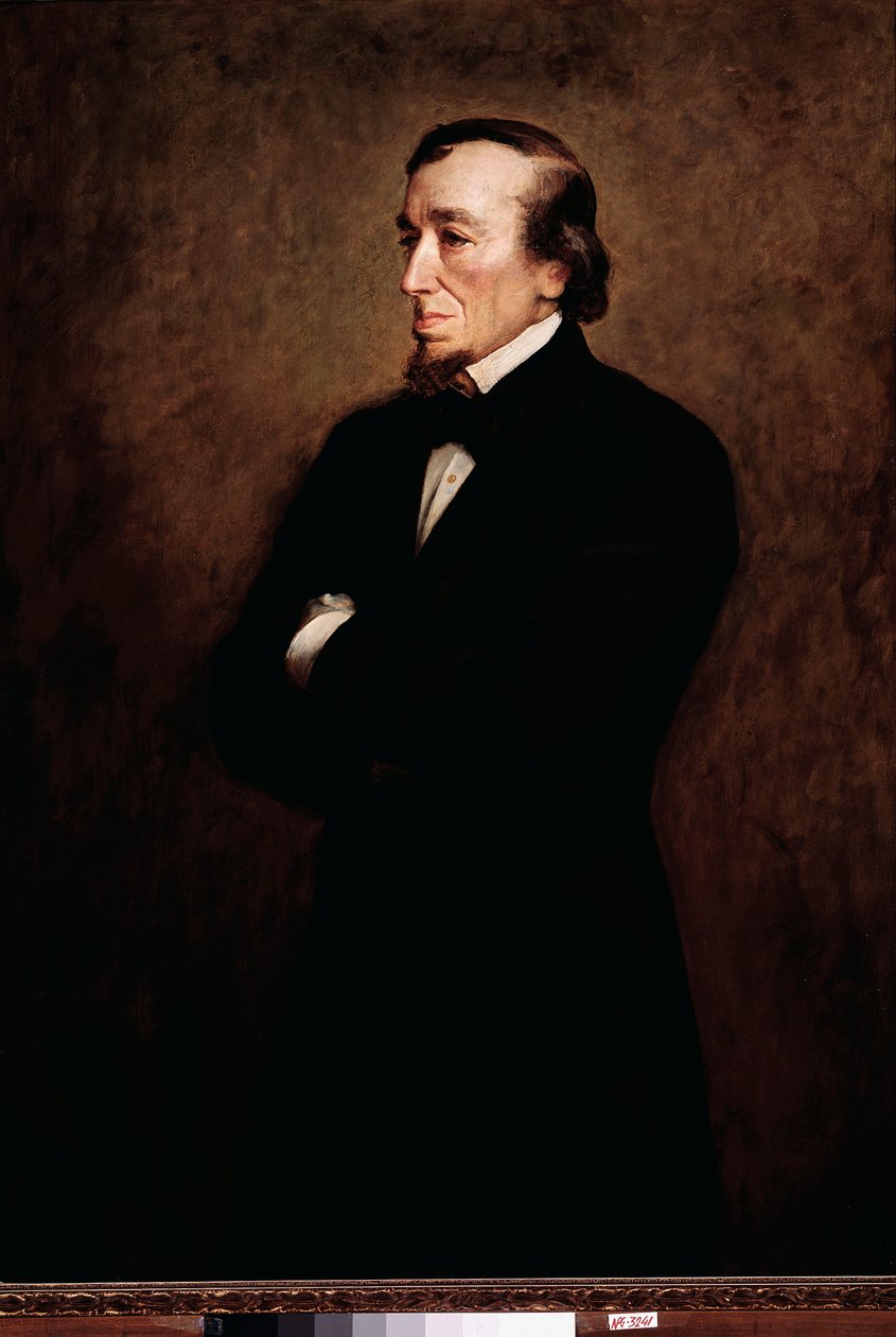 Retrato de Benjamin Disraeli (1804-1881), político britânico e fundador do Partido Conservador Pintura de John Everett Millais (1829-1896) Londres do século XIX, National Portrait Gallery de John Everett Millais