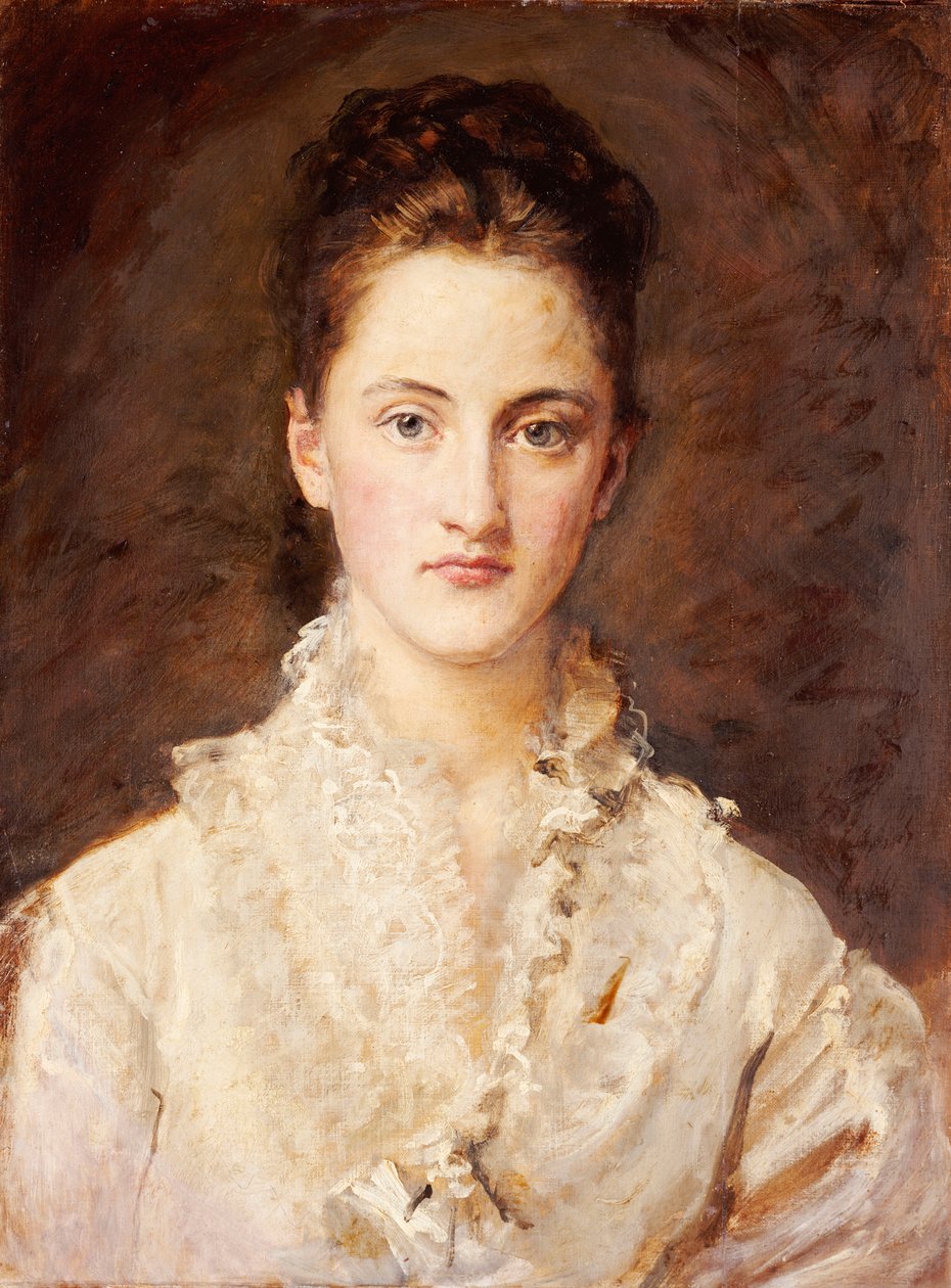 Retrato da filha do artista, Mary, meio comprimento, 1875-1876 de John Everett Millais