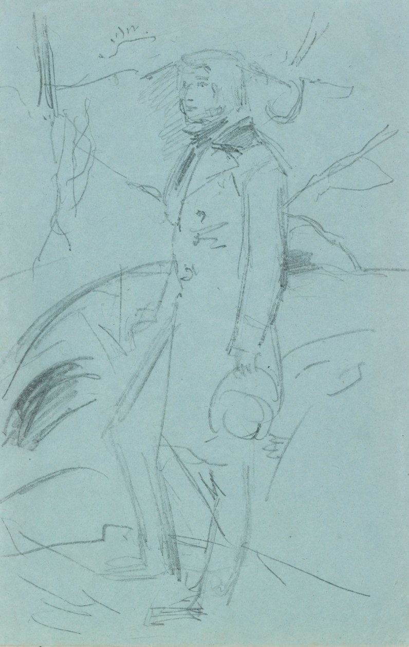Esboço Preliminar para o Retrato de John Ruskin, 1853-1854 de John Everett Millais