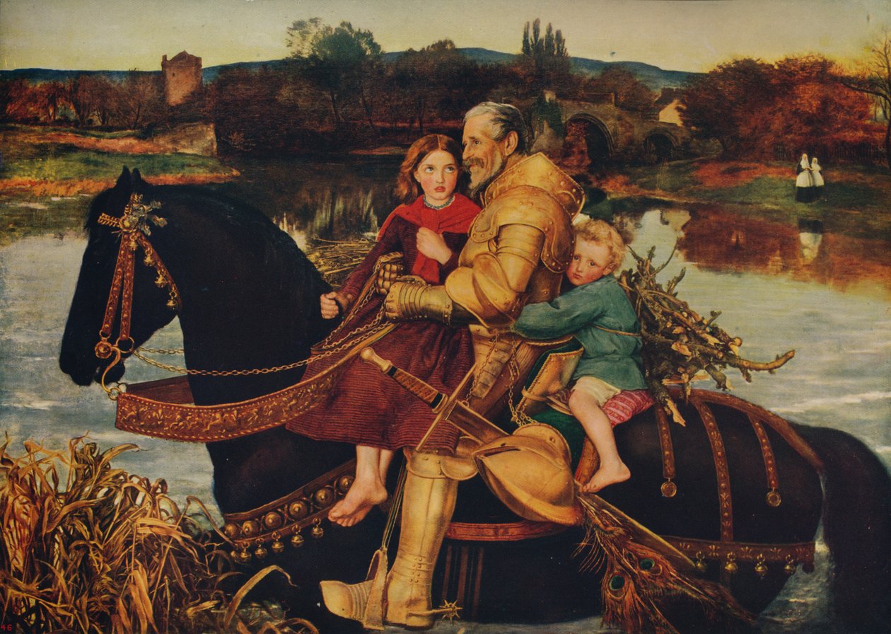 Sir Isumbras no Ford, 1857, c1915 de John Everett Millais